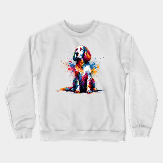 Abstract Artistic English Setter in Vivid Colors Crewneck Sweatshirt by ArtRUs